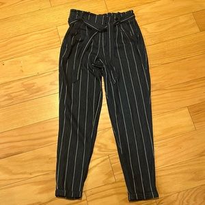 Vintage Pinstriped Paper Bag Pants